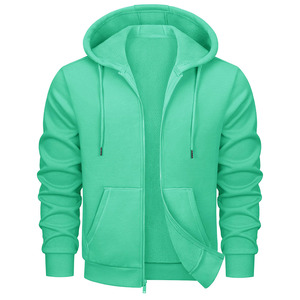 Sudadera con capucha a prueba de viento para hombre con logo personalizado, transpirable, de manga larga, básica, de mezcla de algodón para hombre - Product Image 2