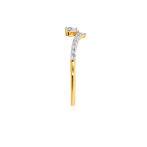 Ensemble de bagues Grand Aurora Diamond Ring : Bandes entrelacées en or rose, Paragon of Shine Ring : Diamants multi-rangs sur bande en or rose - Product Image 4