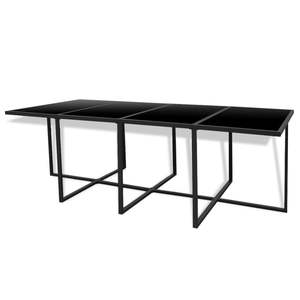 Ensemble de salle à manger d'extérieur noir et blanc pour usage en jardin - Product Image 5