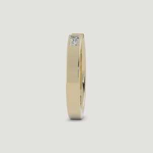 14k Real Solid Gold Open Cuff East West Lab Grown Baguette Diamond Ring 0.20ctw Bezel Set Everyday Stackable Jewelry For Women's - Product Image 3