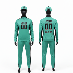 Traje de entrenamiento de fútbol americano para mujer de alta calidad en poliéster y spandex, negro con paneles en contraste, chándal deportivo con logo de transferencia térmica. - Product Image 6