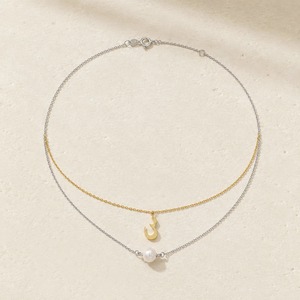 Collar con Colgante de Doble Capa de Perlas de Agua Dulce en Oro Amarillo y Blanco de 9K al por Mayor para Mujer, Joyería Fina Minimalista OEM - Product Image 1