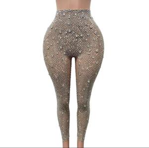 Leggings sexy pour femmes en polyester extensible tricoté sans couture respirant à taille haute et longueur intégrale Printemps/Automne - Product Image 1