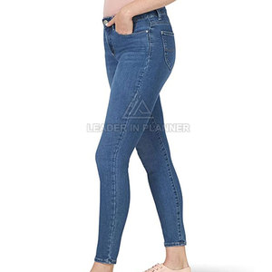 กางเกงยีนส์เอวกลางสำหรับผู้หญิง ขายดี ผ้าฝ้าย 100% ระบายอากาศ แห้งเร็ว คุณภาพสูง ขายส่ง - Product Image 2