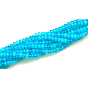 Hermosas cuentas de cuarzo transparente en forma de rondel, color azul suizo, 7-8 mm, cuentas de piedra preciosa de cuarzo liso, cuentas para joyería artesanal. - Product Image 5