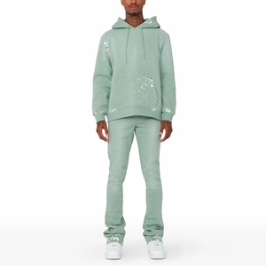 Unisex Custom Digital Printed 100% Nylon 320gsm Waterproof Windproof Quick Dry Sporty Hooded Straight Leg Winter Tracksuit - Product Image 5