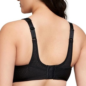 Sujetador deportivo sin aros para mujer, copa completa, espalda cruzada, tirantes ajustables, estampado floral, transpirable, 70% poliéster, decoración de encaje - Product Image 2