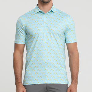 Men's Beige <b>Beer</b> Print Short Sleeve Polo Shirt Casual Regular Fit Breathable Cotton Oxford Fabric - Product Image 2