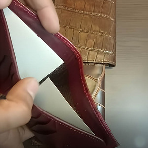 Burgundy Leather Alligator Pattern Men's <b>Wallet</b> with <b>Secure</b> Zipper Coin Pocket Multiple Card Slots High Quality Polyester Lining - Product Image 3