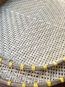 Handmade Round Bamboo Drying and Sifting <b>Trays</b> Set of 2 Made in Vietnam for Grains Seeds and Agricultural Products OEM & ODM - Product Image 1