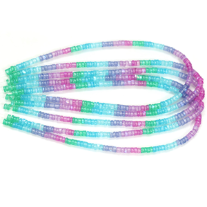 Cuentas Heishi de piedra lunar natural multicolor brillante con efecto arcoíris, en forma de neumático liso, cuentas de piedra lunar con efecto de sombra en forma de rueda, joyería al por mayor - Product Image 2