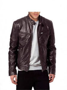 Most Selling Genuine Leather Coated Woven Stand Collar Men's <b>Slim</b> <b>Fit</b> Breathable High Quality Comfortable Stylish Hooded Front - Product Image 3