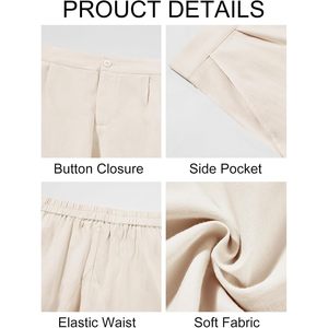 Pantalones bombachos informales para hombre 2025, pantalones holgados de algodón ligeros con cintura elástica, pantalones de playa para Yoga de verano con cremallera XL antiarrugas - Product Image 4