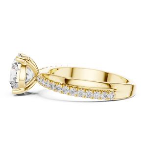 Anillo Solitario con Diamante Natural Certificado por IGI, Corte Brillante |   Anillo de Compromiso para Mujer con Banda Pavé Chapada en Rodio de Oro Sólido de 18k - Product Image 5