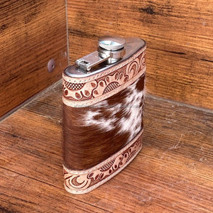 กระติกน้ำทำด้วยมือขนาด8ออนซ์ทำด้วยมือทำจากหนังวัวสเตนเลสสตีลทนทานเป็นมิตรกับสิ่งแวดล้อม - Product Image 4