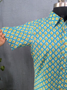 Chemise décontractée à manches courtes pour homme, imprimé géométrique, col rabattu, tissu en coton respirant, vêtements d'été - Product Image 6