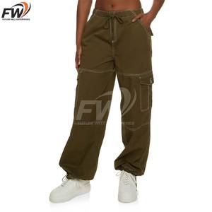 Pantalones Cargo de Cintura Alta para Hombre, Pantalones Jogger Cargo Casuales y Transpirables con Múltiples Bolsillos, Pantalones de Trabajo para Exteriores con Frente Plano - Product Image 1