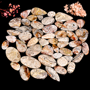 Lot en gros de cabochons naturels en agate Crazy Lace polie, taille coussin, pour la création de bijoux en fil métallique - Product Image 4
