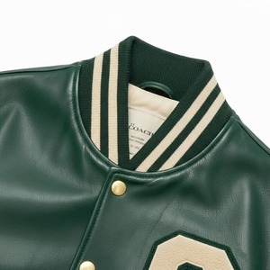 Chaqueta de Béisbol Juvenil Unisex de Marca de Moda con Parches Bordados de Cuero, Cuello Alto, para Invierno, con Letras Frontales, Estilo Urbano - Product Image 3
