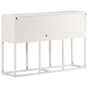 Aparador Mediano Blanco de Madera Maciza de Mango con Hierro con Recubrimiento en Polvo, Duradero y Elegante - Product Image 3