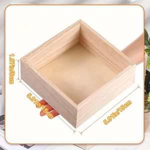 Set di 12 Scatole Rustiche Quadrate in Legno Grezzo per Artigianato, Organizzatori Decorativi per Oggetti d'Arte, Collezioni, Arredamento Casa e Esposizione su Scrivania - Product Image 2