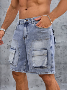 <b>Jeans</b> Workwear Denim Shorts <b>Man</b> Blue Slim Fit Stretch Vintage Straight <b>Jeans</b> - Product Image 6