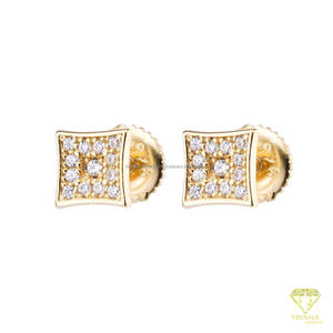 Boucles d'oreilles en diamant de laboratoire de qualité supérieure, argent sterling 925, bijoux élégants et brillants pour hommes et femmes - Product Image 3