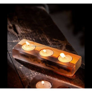 Pot à bougie en bois de manguier et résine Artisan fait à la main avec de la cire pour un décor à la maison parfumé naturel Cadeau bien-être Spa Ambiance et cadeaux - Product Image 2