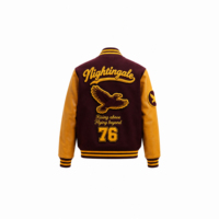 Blouson Bomber Varsity Homme Personnalisé en Nylon/Coton, Col Montant, Broderie Frontale, Tendance Hiver Streetwear – Meilleures Ventes