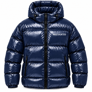 Forest Green Custom Logo <b>Men</b>’s Puffer <b>Jacket</b> | High Gloss Quilted Down <b>Jacket</b> with Hood | Premium <b>Warm</b> <b>Winter</b> Bubble <b>Jackets</b> - Product Image 2