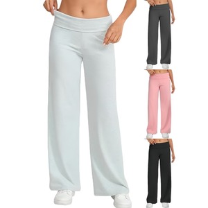 Custom Logo High Waisted <b>Plus</b> <b>Size</b> Women's Flared Legs Eco-Friendly Full Length <b>Pant</b> Spandex Nylon Quick Dry <b>Yoga</b> Leggings - Product Image 5