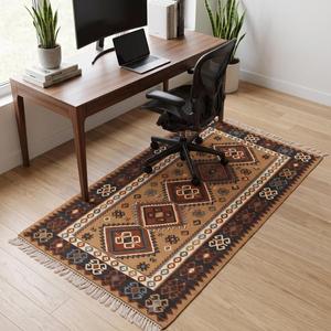 Tapis moderne en laine bouclée tissé à la main - Couleur unie, antidérapant, avec support en toile de coton - Poils moyens, pour usage domestique et commercial - Product Image 4