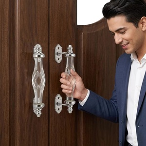 Tirador de Mueble con Diseño Geométrico de Cristal y Cuentas, Base Metálica, Ecológico, Diseño Contemporáneo CBH 101 para Puertas, Cajones y Armarios - Product Image 6