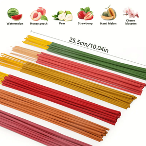 6 Bastoncini d'Incenso Aromatizzati alla Frutta 25,5cm/10,04in Aromi Ricchi Cantalupo Fragola per Aromaterapia Diffusori Portaincenso - Product Image 6