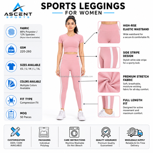 Leggings de sport taille haute pour femme, pantalon de yoga, de gym, de course, de fitness, de compression, d'entraînement, avec bande latérale - Product Image 6