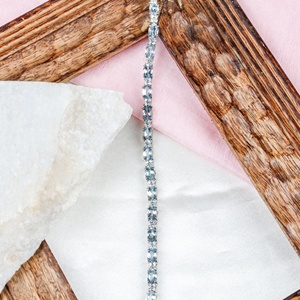 Wholesale 925 Sterling <b>Silver</b> Natural Oval Blue Topaz Prong Set Tennis <b>Bracelet</b> Memoria Jewels - Product Image 4
