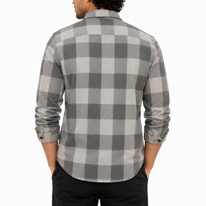 Wholesale Autumn Full Sleeve Custom Oversized Cotton <b>Flannel</b> Plaid Mens Shirt <b>Jacket</b> Casual Mens <b>Flannel</b> Shirts - Product Image 2