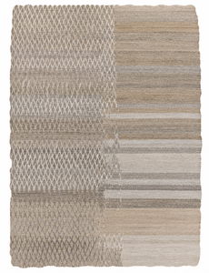 Tapis contemporain beige taupe neutre très vendu, tapis texturé abstrait pour salon et hôtel, tapis géométrique patchwork - Product Image 1