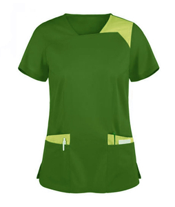V-Neck Short Sleeve 100% Cotton Anti-Wrinkle Nursing Uniform Top Scrub Jogger Set Hospital Medical Scrubs Long Clothing for - Product Image 5