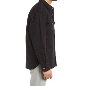 Chemises en jean tendance pour hommes 100 % coton, coupe ample et oversize, manches longues, tenue décontractée pour le printemps, confortable, service OEM - Product Image 1