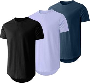 Camiseta de Punto para Hombre, Cuello Redondo, Manga Corta, Corte Regular, Color Sólido, Informal, Larga, Negra, Blanca, Caqui, Multicolor, ODM, OEM - Product Image 2
