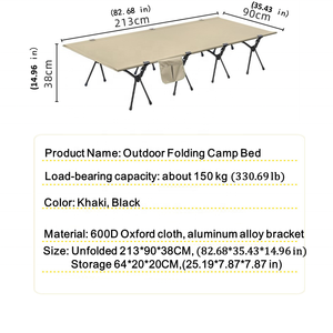 Lit de camping double pliable king de 210cm - Product Image 4