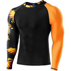 Vêtements de sport pour hommes, rashguard personnalisé, prix de gros, t-shirt de compression, t-shirt de combat MMA, rashguard BJJ, vêtements d'équipe en gros - Product Image 1