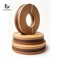 Bande de chant PVC brillante auto-adhésive aspect bois, rouleau de 22 mm, largeur personnalisable 0,4-3 mm pour MDF, contreplaqué, armoires et étagères