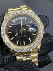 นาฬิกาข้อมืออัตโนมัติทรงกลม สแตนเลสคุณภาพดี ประดับเพชรโมอิสซาไนต์ พร้อมฟังก์ชั่นวันที่ - Product Image 3