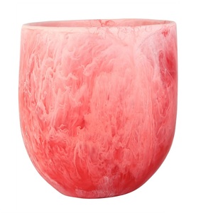 Meilleur vase en résine écologique fait main, texture marbrée, motif tourbillon blanc, forme irrégulière pour la décoration de la maison - MOON RISE CRAFT - Product Image 2
