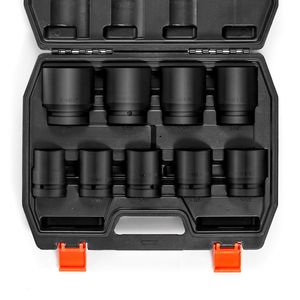 Set di chiavi a bussola a 6 punte SAE da 1 pollice, 9 pezzi, per dadi di asse, in CR-MO trattato termicamente, con custodia inclusa - Product Image 6