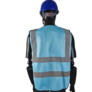 Chaleco de seguridad de alta visibilidad para hombre, reflectante, transpirable, de poliéster, con cuello en V, informal, para verano, de color sólido - Product Image 4