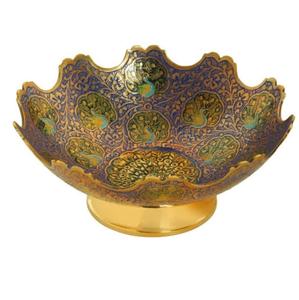 Bol à dattes en métal peint à la main, style traditionnel, pour servir des collations au chocolat, objet décoratif de table. - Product Image 1