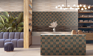 Carrelage mural en porcelaine émaillée sculptée grand format 600x1200, luxe raffiné, pour façades de bâtiments commerciaux et immobilier - Product Image 2